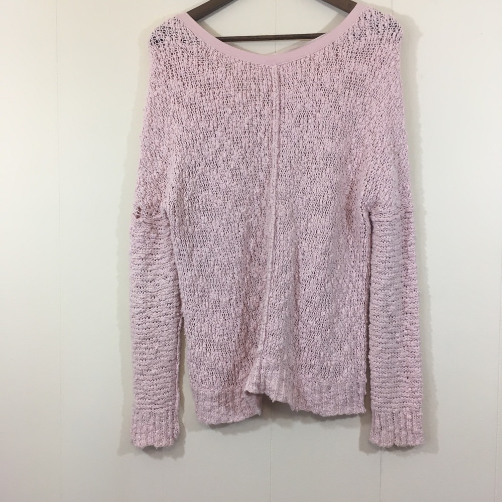 Free People | Oversized Pink Songbird Sweater - Picture 5 of 8
